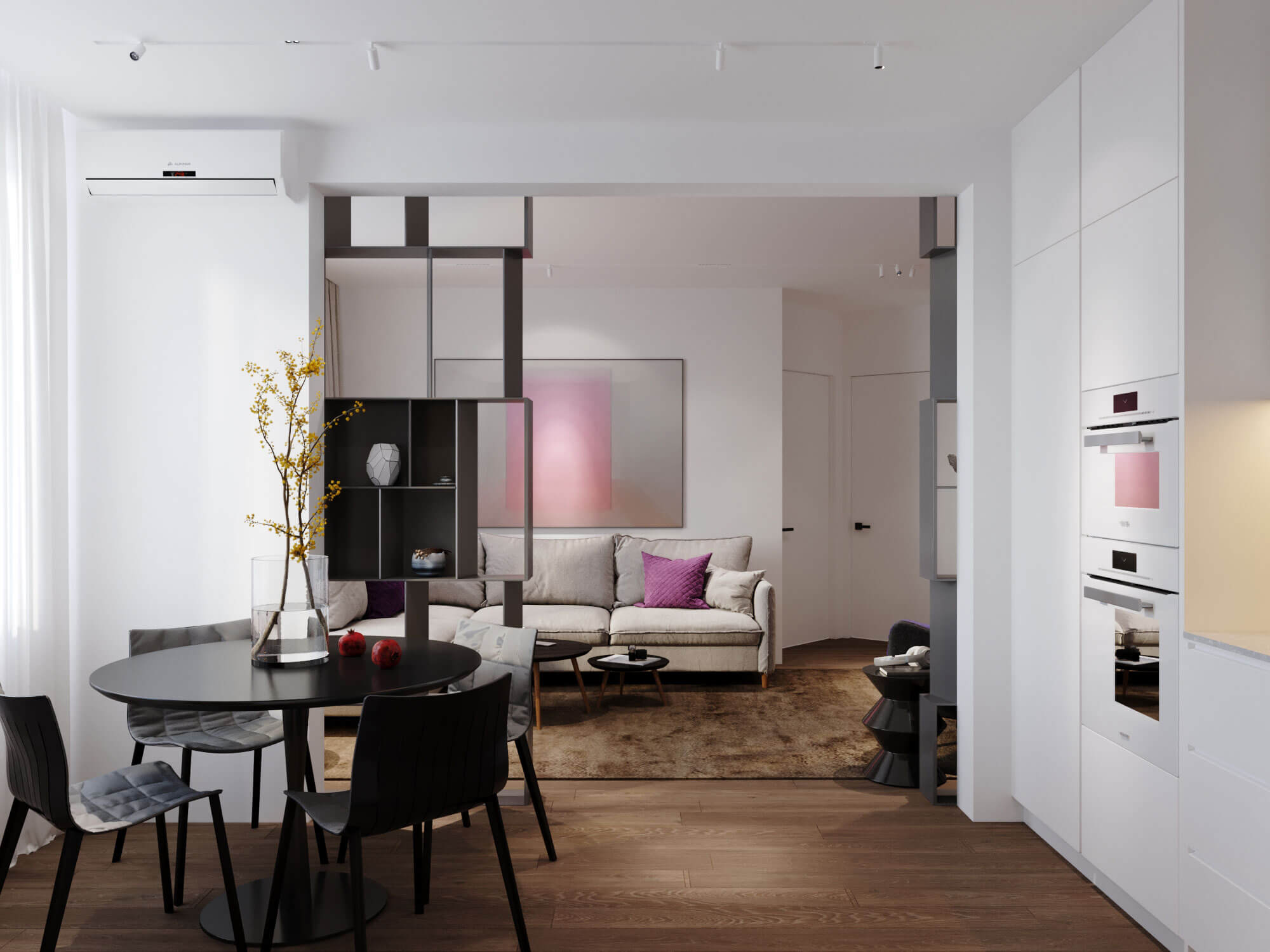 One-Bedroom Apartment Design 64 sq m